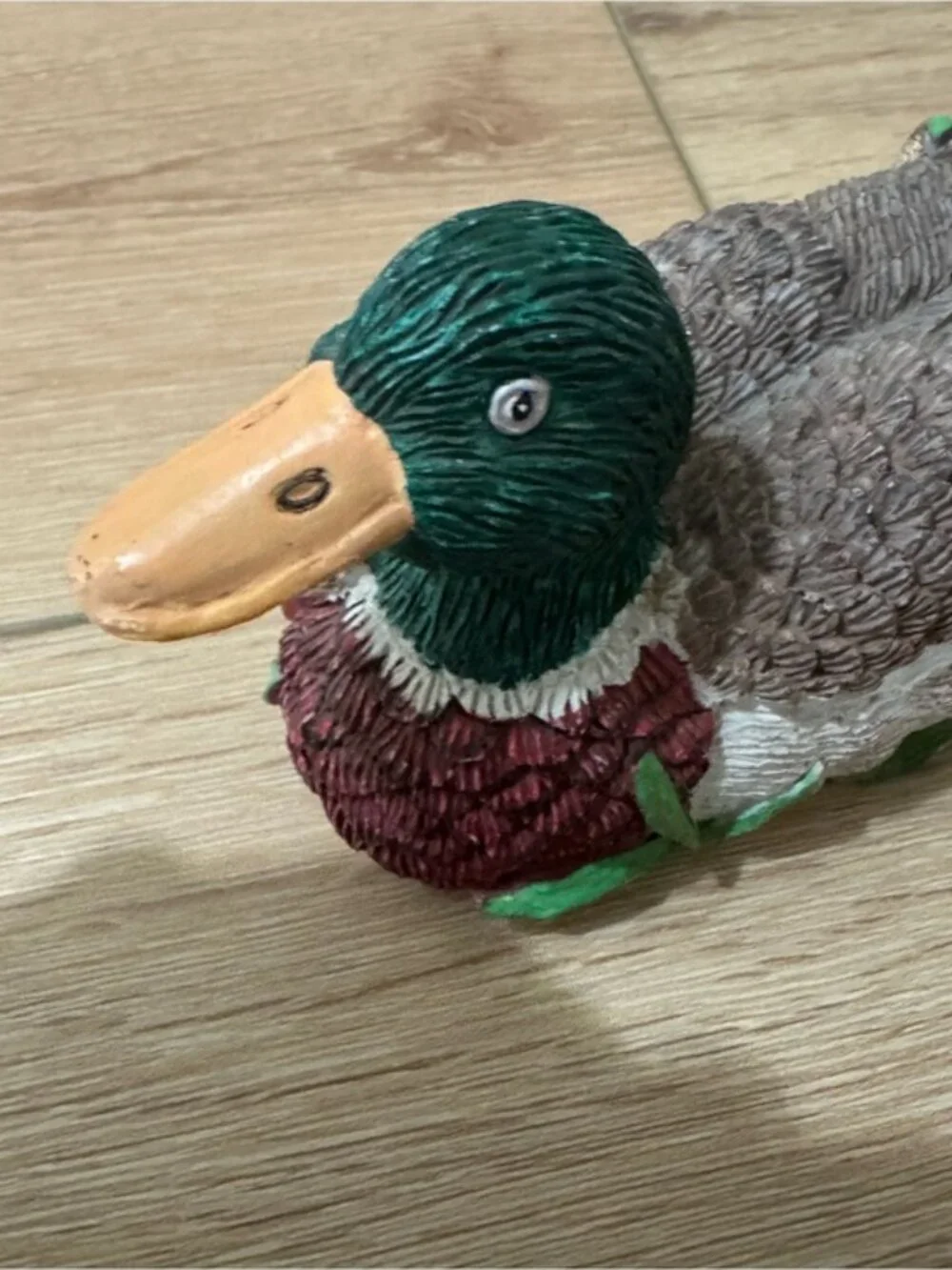 🦆VTG 90s Russ Reel Life Mallard Duck Decorative Statue Office Paperweight Decor